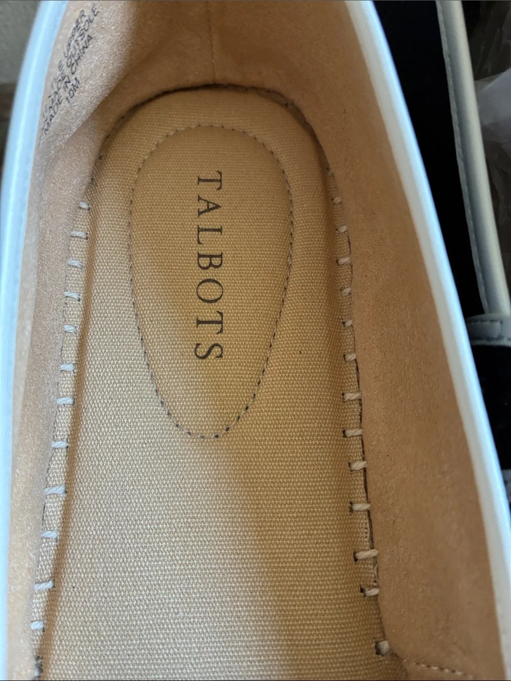 Talbots Navy Espadrille Slip-On with Cream Embroidered Trim